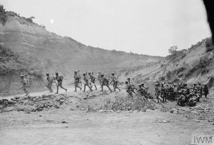 Gurkhas advancing in battle